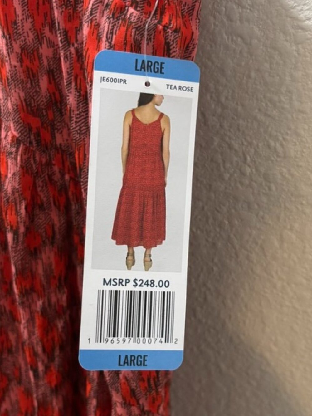 Joie Silk Blend Red Pink Print Sleeveless Maxi Dress Size Large NWT - Picture 4 of 5